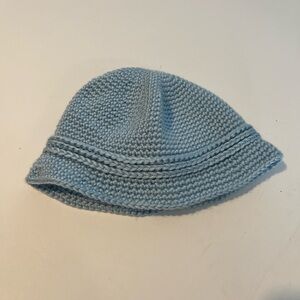 Handmade crocheted baby boy hat, color: blue.  Smoke free home